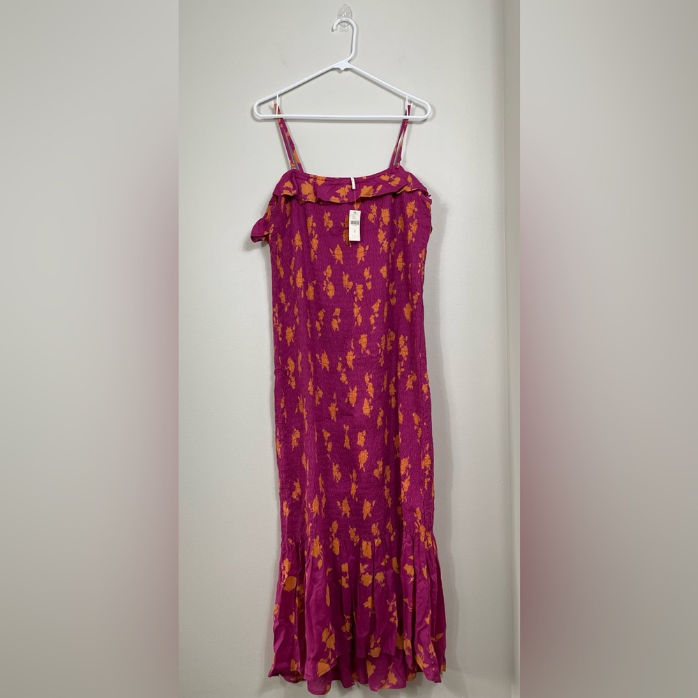 CELANDINE OFF-THE-SHOULDER SMOCKED
MIDI DRESS, Size XL NWT - Picture 2 of 15